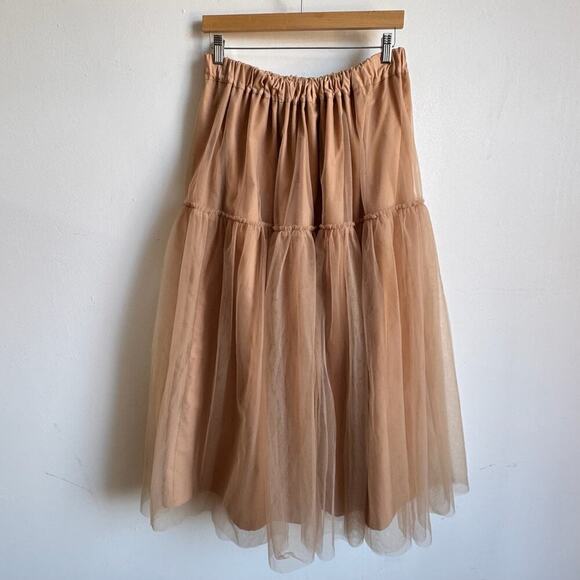 ELIZA FAULKNER Beige Tulle Tilly Maxi Skirt - Picture 3 of 9